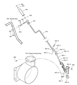 Chute Rod Diagram and Parts List for 626752X16B-ST7526 2007 Briggs and Stratton Snow Blower